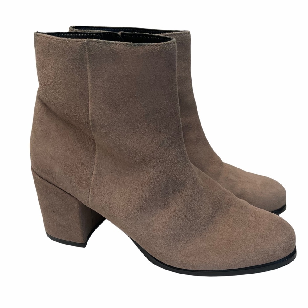 VALDINI Raina Taupe Suede/Stretch Ankle Boots